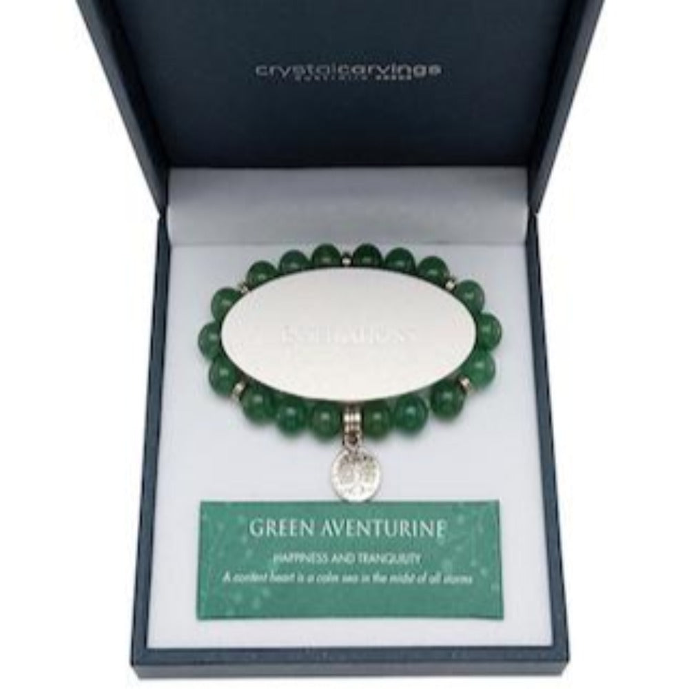 Green Aventurine | Tree of Life Inspiration | Boxed Charm Bracelet | BRAMBLE BAY