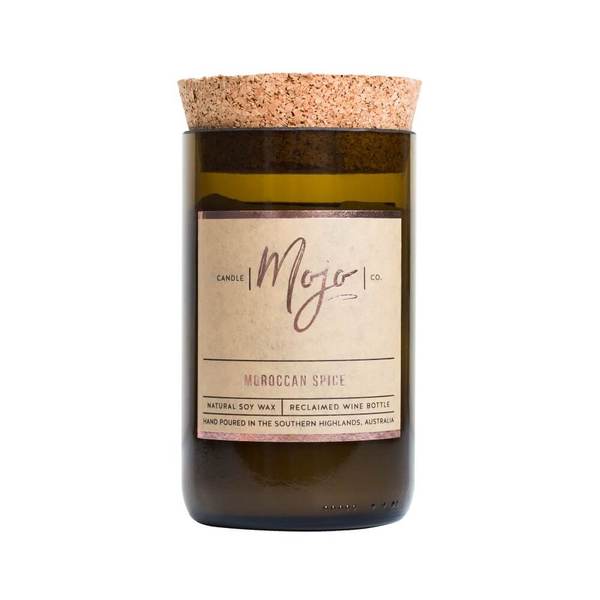 Mojo Moroccan Spice | Reclaimed Wine Bottle | Soy Wax Candle