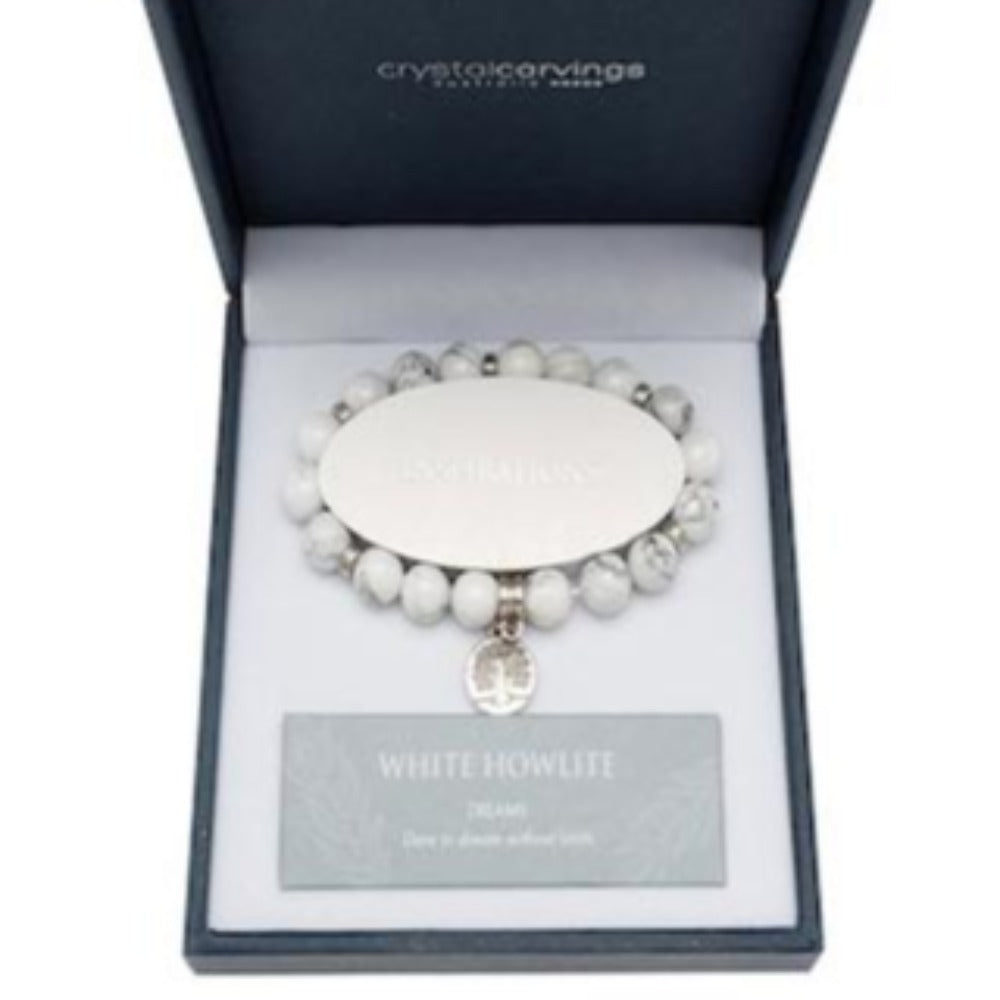 White Howlite | Tree of Life Inspiration | Boxed Charm Bracelet | BRAMBLE BAY