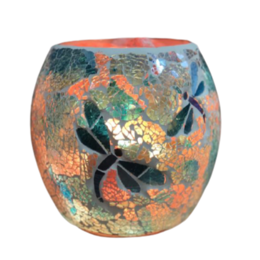 Blue Dragonfly | Mosaic Vase Lamp | EARTH SALTZ