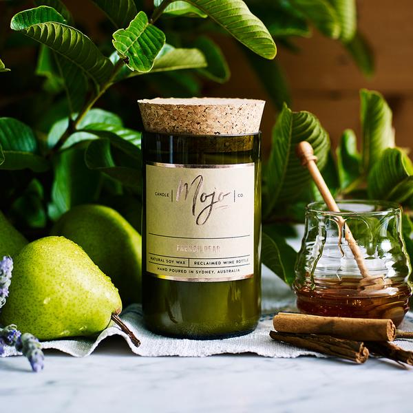 Mojo French Pear | Reclaimed Wine Bottle | Soy Wax Candle