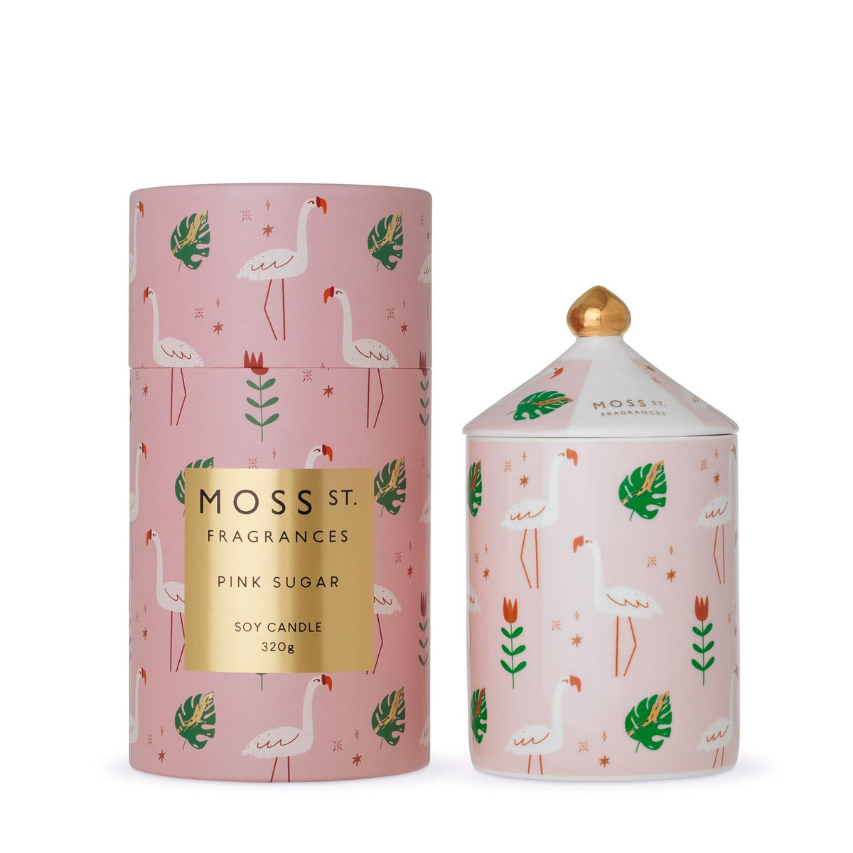 Moss St. Fragrances Pink Sugar Ceramic Soy Candle 320g